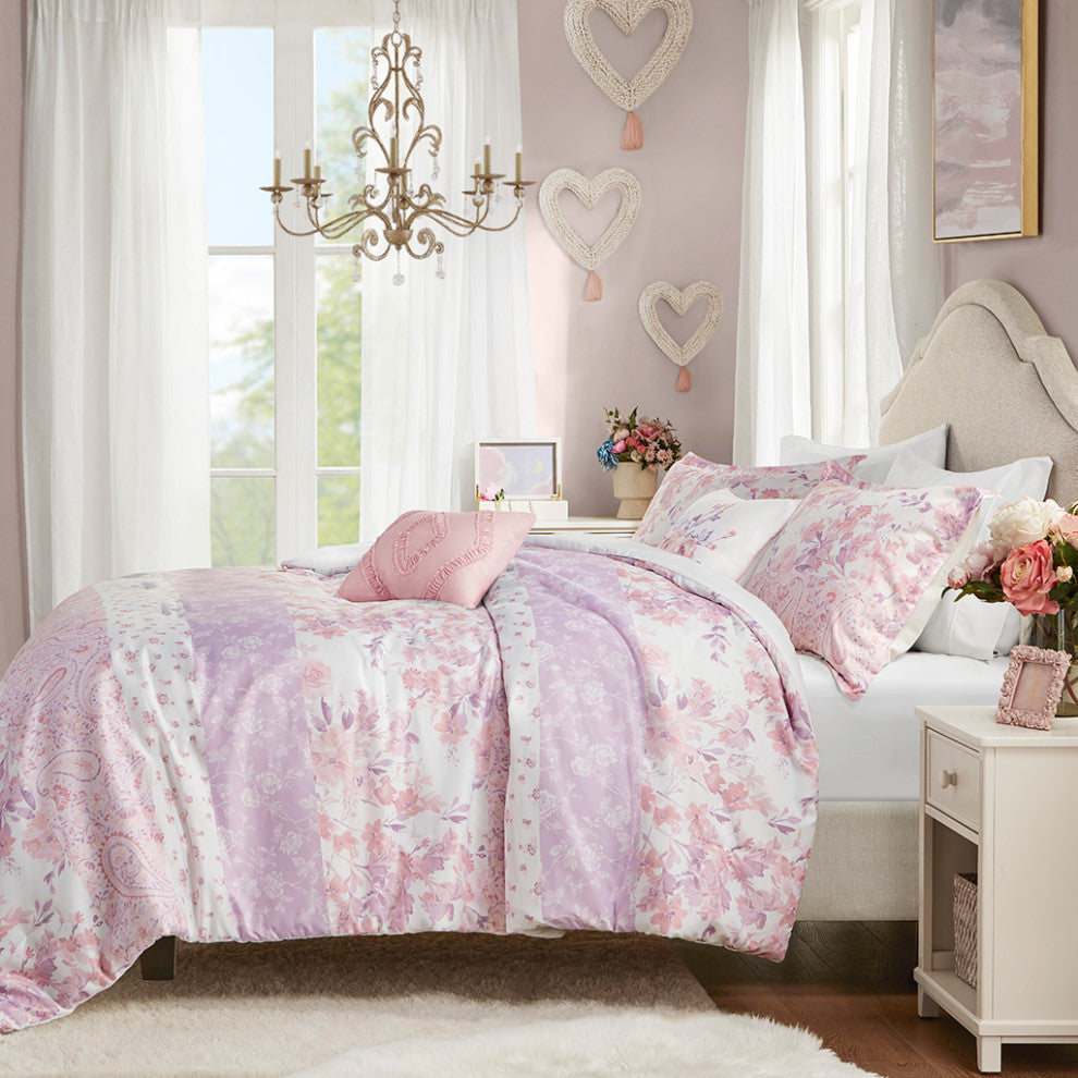 Intelligent Design Oliena Floral Paisley Comforter Set, Pink