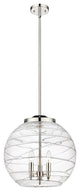 Deco Swirl Pendant, Polished Nickel, Clear Deco Swirl, Clear Deco Swirl