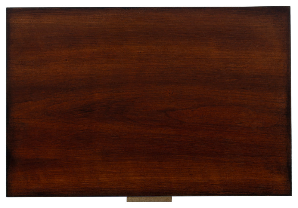 Kai 2 Drawer Burl Wood End Table, Antique Cherry