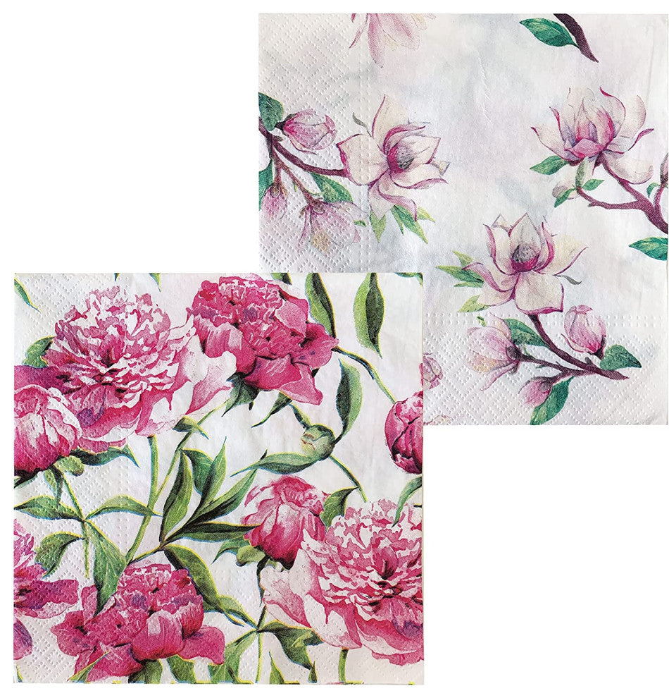 40 Count Pink Peony Napkins