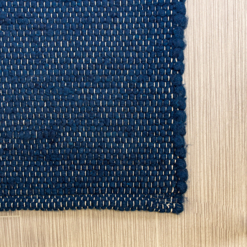 Casual Wool Rug Navy Blue 5'' X 7'' Elements
