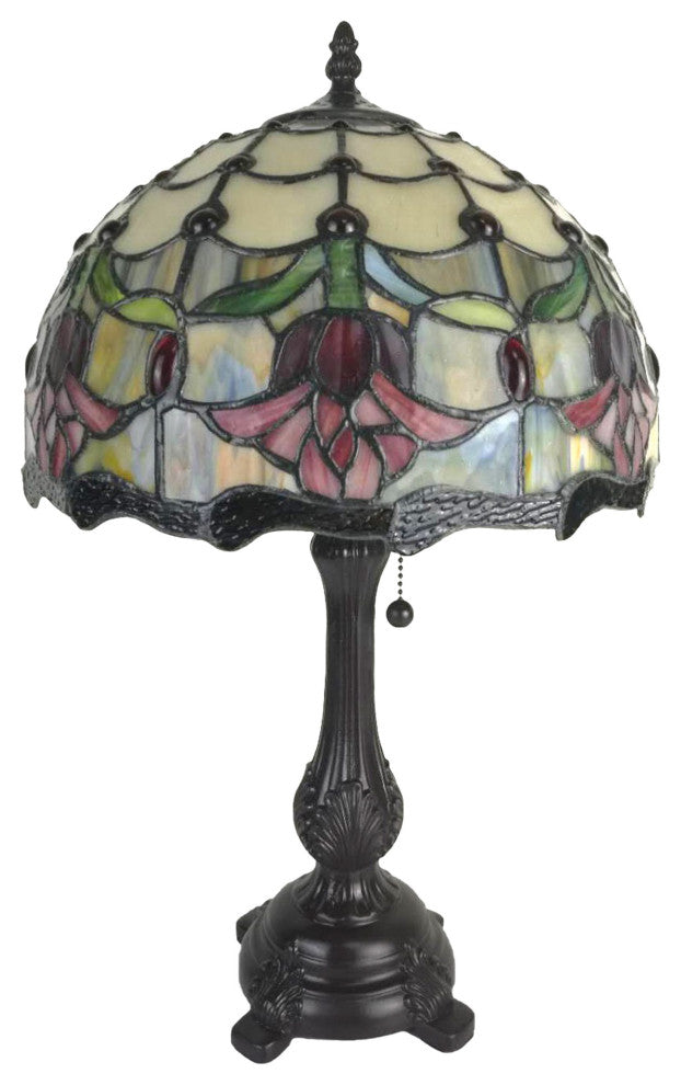 Amora Lighting AM1094TL12B Tiffany Style Tulips Table Lamp 19 Inches Tall