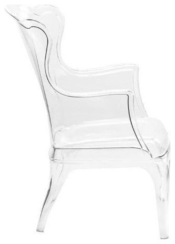 HomeRoots 28.3" X 30.5" X 38" Transparent Polycarbonate Chair