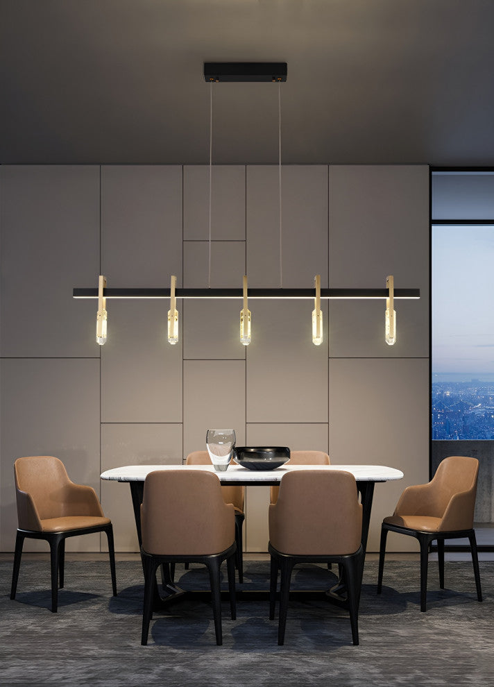 Finale Ligure | Postmodern Copper Crystal Pendant Lamp, 5 Lights