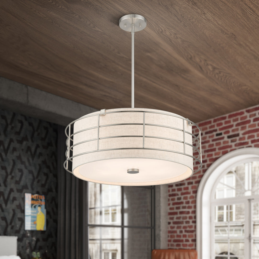 Blanchard 5-Light Brushed Nickel Pendant Chandelier