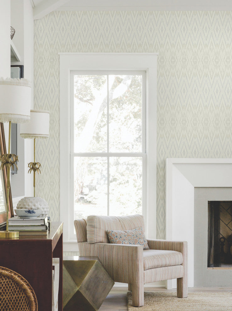 Blue & Neutral Diamond Marquise Wallpaper