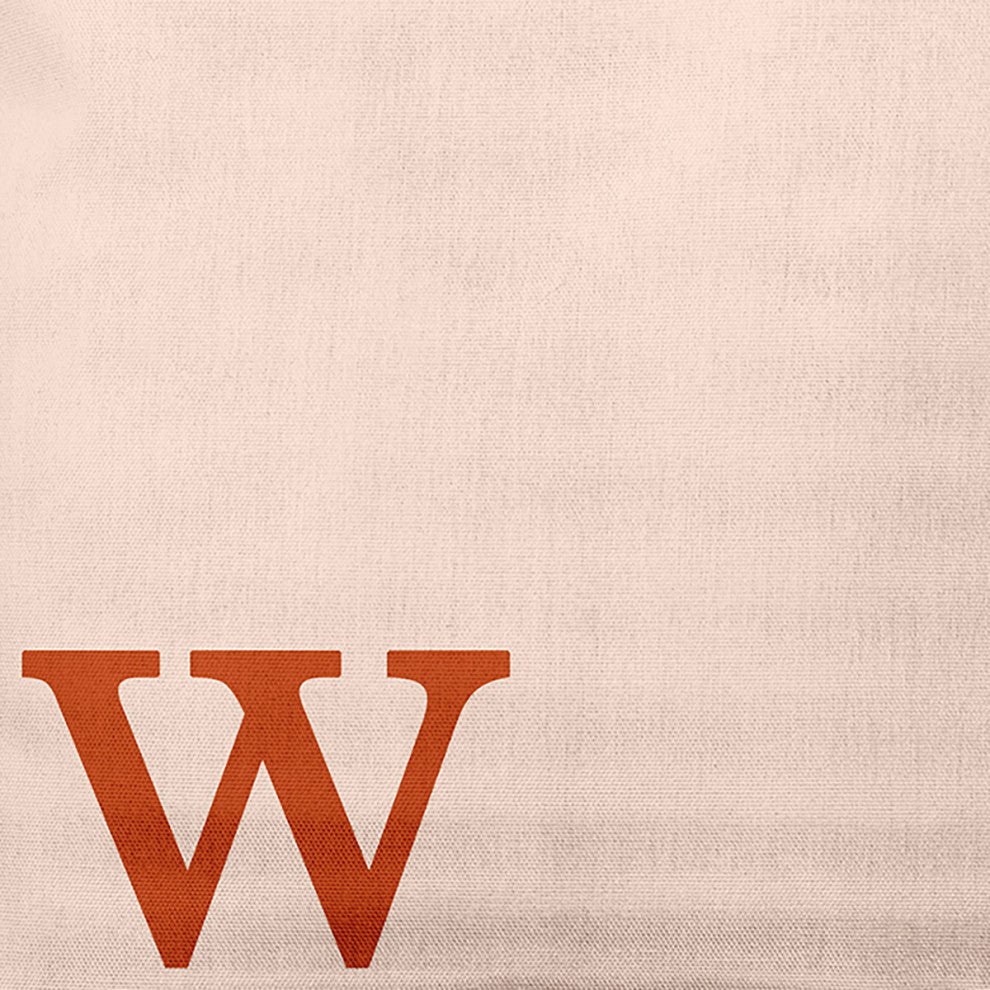 16"x16" Modern Monogram Decorative Throw Pillow, Sienna