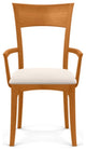 Copeland Ingrid Upholstered Armchair, Natural Cherry, White Leather
