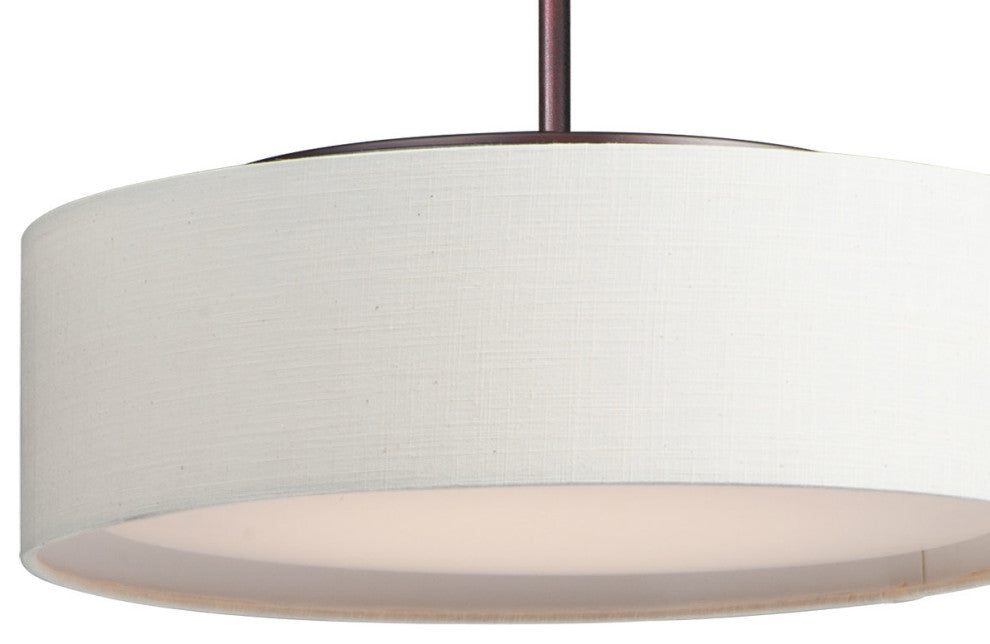 Maxim 10224 Prime 16"W LED Pendant - Grass Cloth / Oil Rubbed Bronze