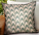 Plutus Forest Jade Sea Green Chevron Luxury Outdoor/Indoor Throw Pillow, 12"x20"