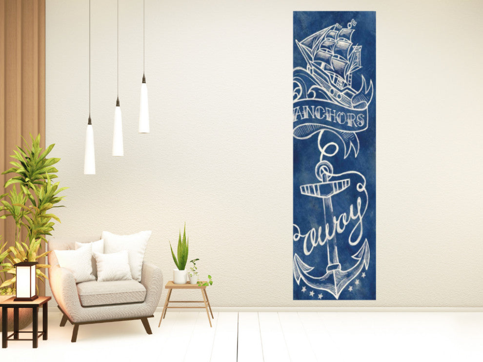 Navy Anchors Away 1 Giclee Wrap Canvas Wall Art