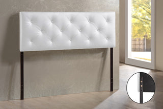 Baltimore Modern Queen White Faux Leather Upholstered Headboard
