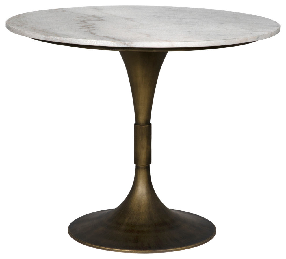 Jman Table 36", Aged Brass Finish