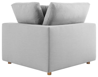 Commix Down Filled Overstuffed 4-Piece Sectional Sofa Set, Light Gray