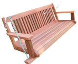 Cabbage Hill Porch Swing, Cedar Tone, Red Wash, 4'