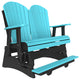 Poly Adirondack Glider, Aruba Blue & Black, 4 Foot, Balcony