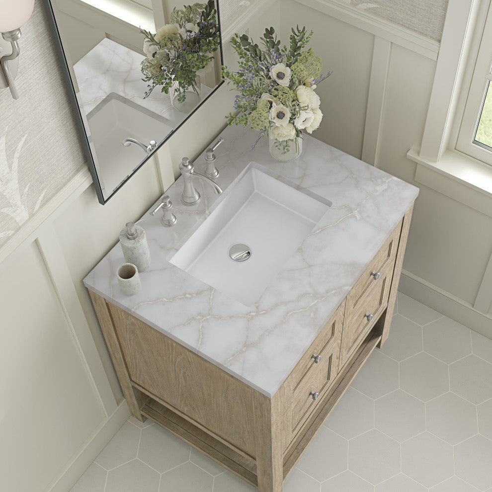 Breckenridge 30" Single Vanity, Oak, 3 CM Victorian Silver Top