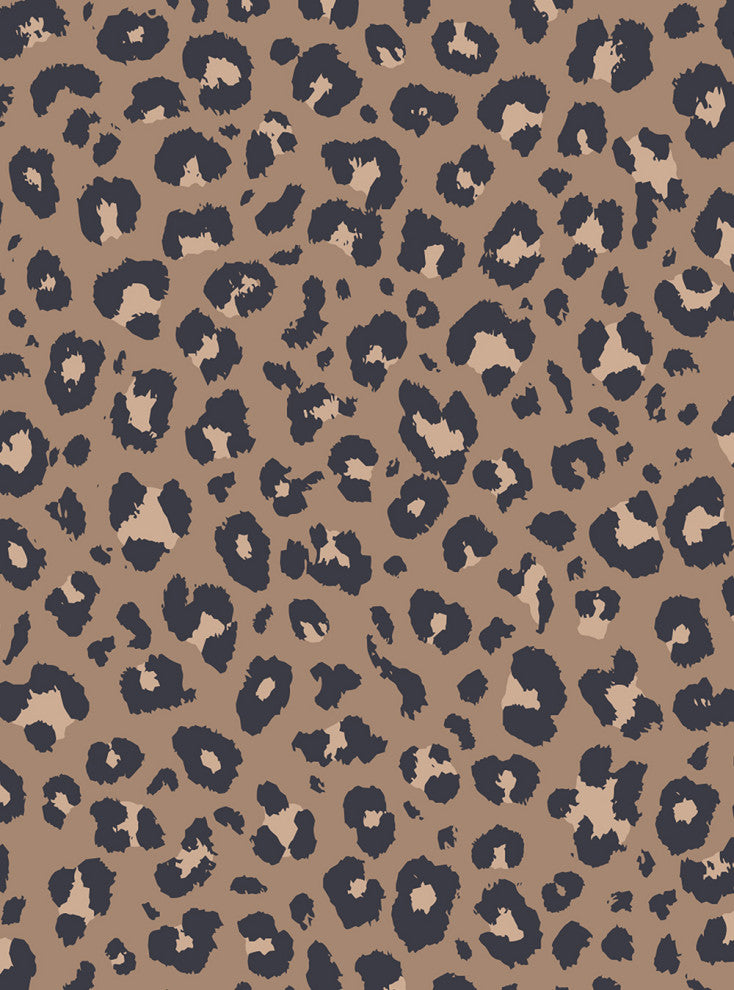 Animal Print Leopard Peel and Stick Vinyl Wallpaper, Dark Natural, 24"w X 60"h