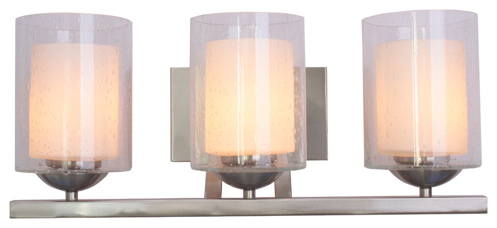 Cosmo 3-Light Bathroom Light, Satin Nickel
