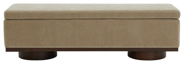 Safavieh Couture Vianna Boucle Bench, Light Brown/Walnut