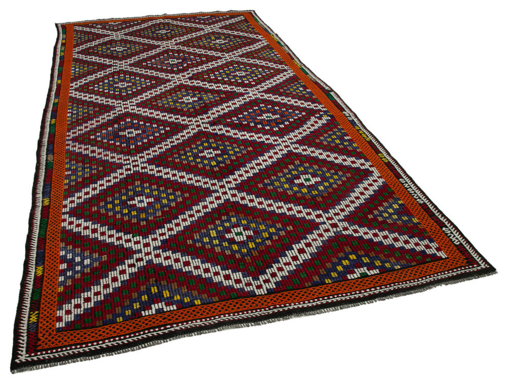 Rug N Carpet - Handwoven Anatolian 6' 3'' x 12' 1'' Vintage Wool Kilim Rug
