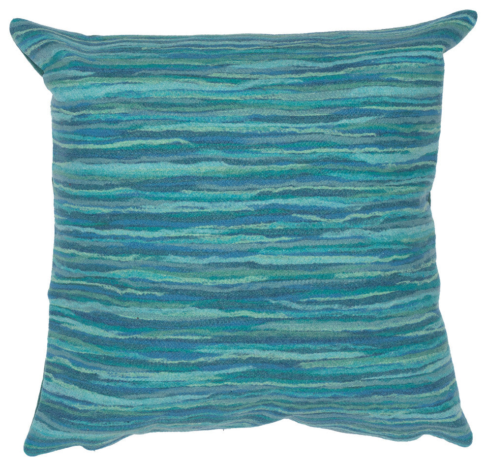Visions III Broken Stripe Indoor/Outdoor Pillow Aqua 20"x20"