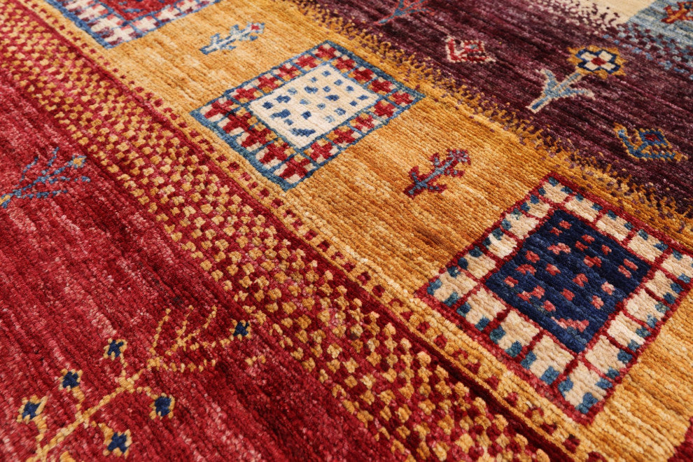 5' 0" X 6' 7" Tribal Persian Gabbeh Hand Knotted Wool Rug Q8175