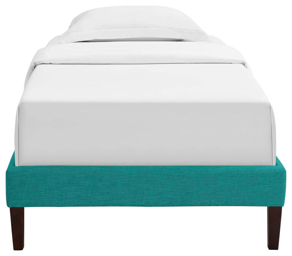 Tessie Twin Fabric Bed Frame with Squared Tapered Legs