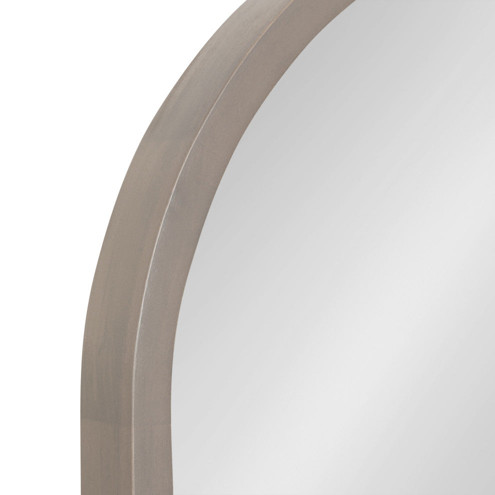 Hutton Wood Framed Arch Mirror, Gray, 20"x30"