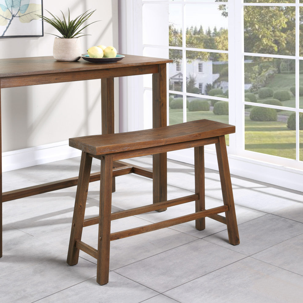 Sonoma Saddle Bench, Chestnut Wire-Brush