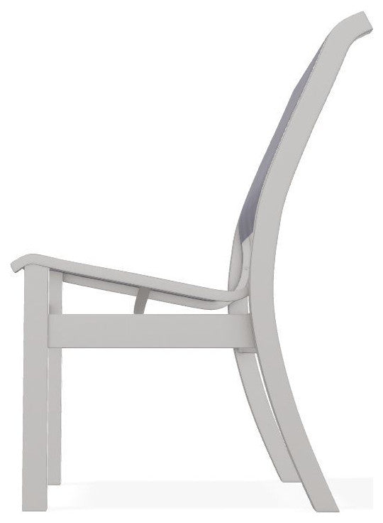 Leeward Sling Stackable Outdoor Dining Chair, Brooks/Warm Gray