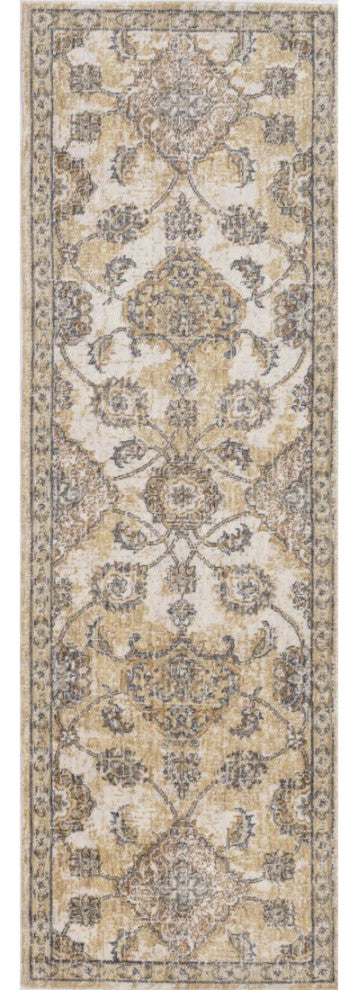 KAS Ria 6820 Ivory Sand Sofia Area Rug, 2'3"x7'6" Runner