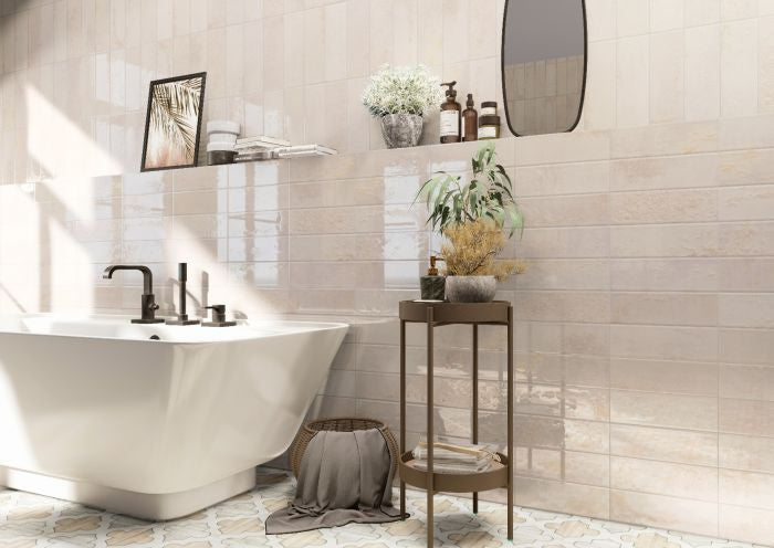 Marza Pearl 4X12 Glossy Subway Tile, (4x4 or 6x6) Max Order One Sample
