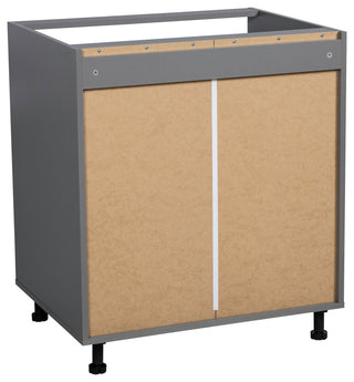 30 Base Cabinet-Double Door-Two Drawer-with Grey Gloss door