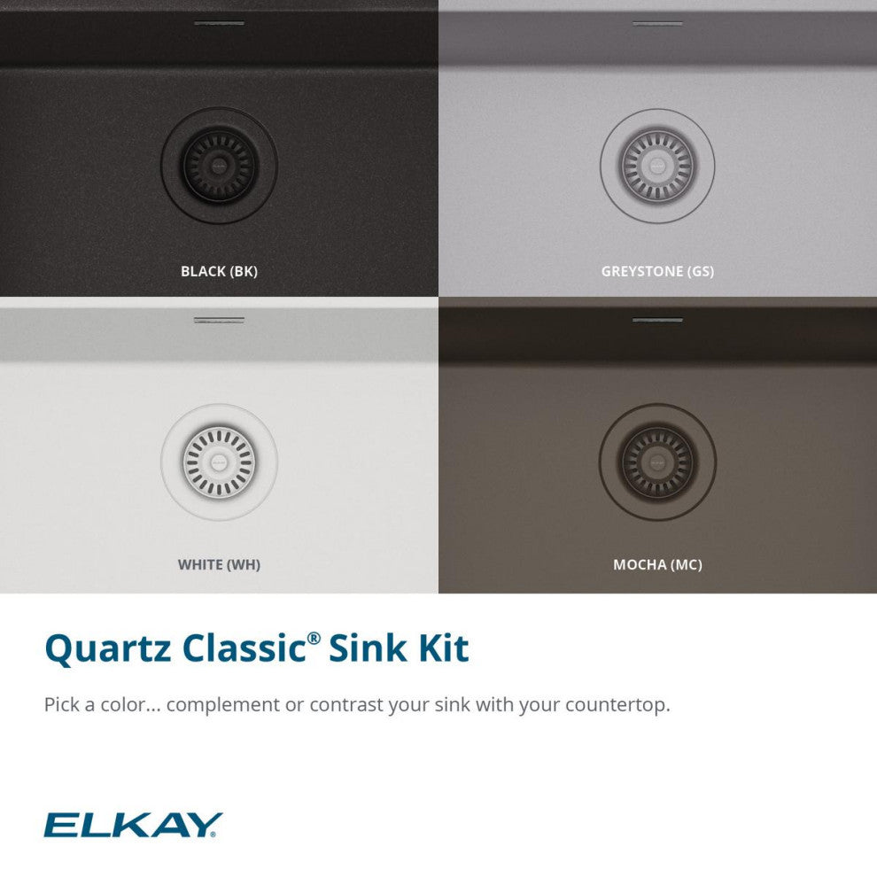 Elkay Quartz Classic Dual Mount Bar Sink Kit, Black