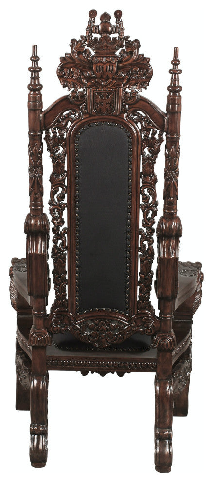 Lord Raffles Throne WithFaux Black Leather