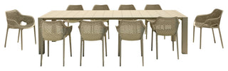 Air XL Extension Dining Set 11-Piece Taupe