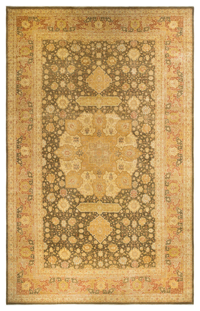 Mogul, One-of-a-Kind Hand-Knotted Area Rug Green, 12'6"x20'1"