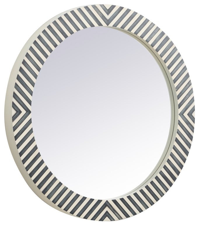 Otto Round Mirror, 28", Chevron