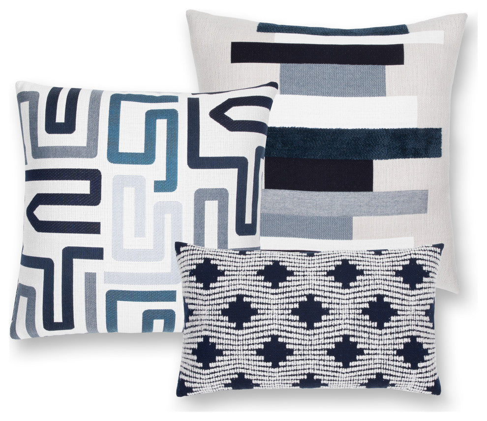 Pizzazz Indigo Lumbar Indoor/Outdoor Performance Pillow, 12"x20"