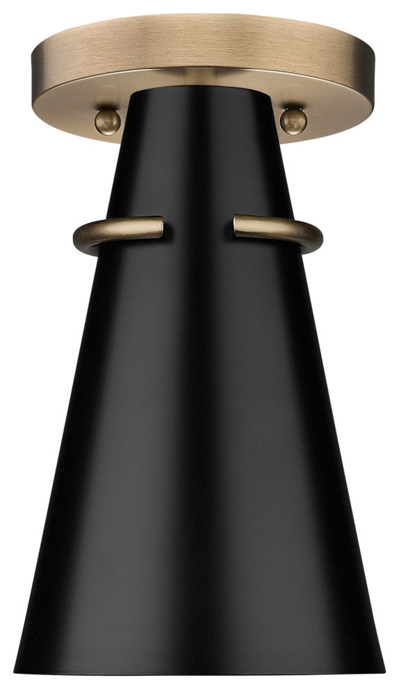 Golden Lighting 2122-SF Reeva 7"W Semi-Flush Ceiling Fixture - Modern Brass /