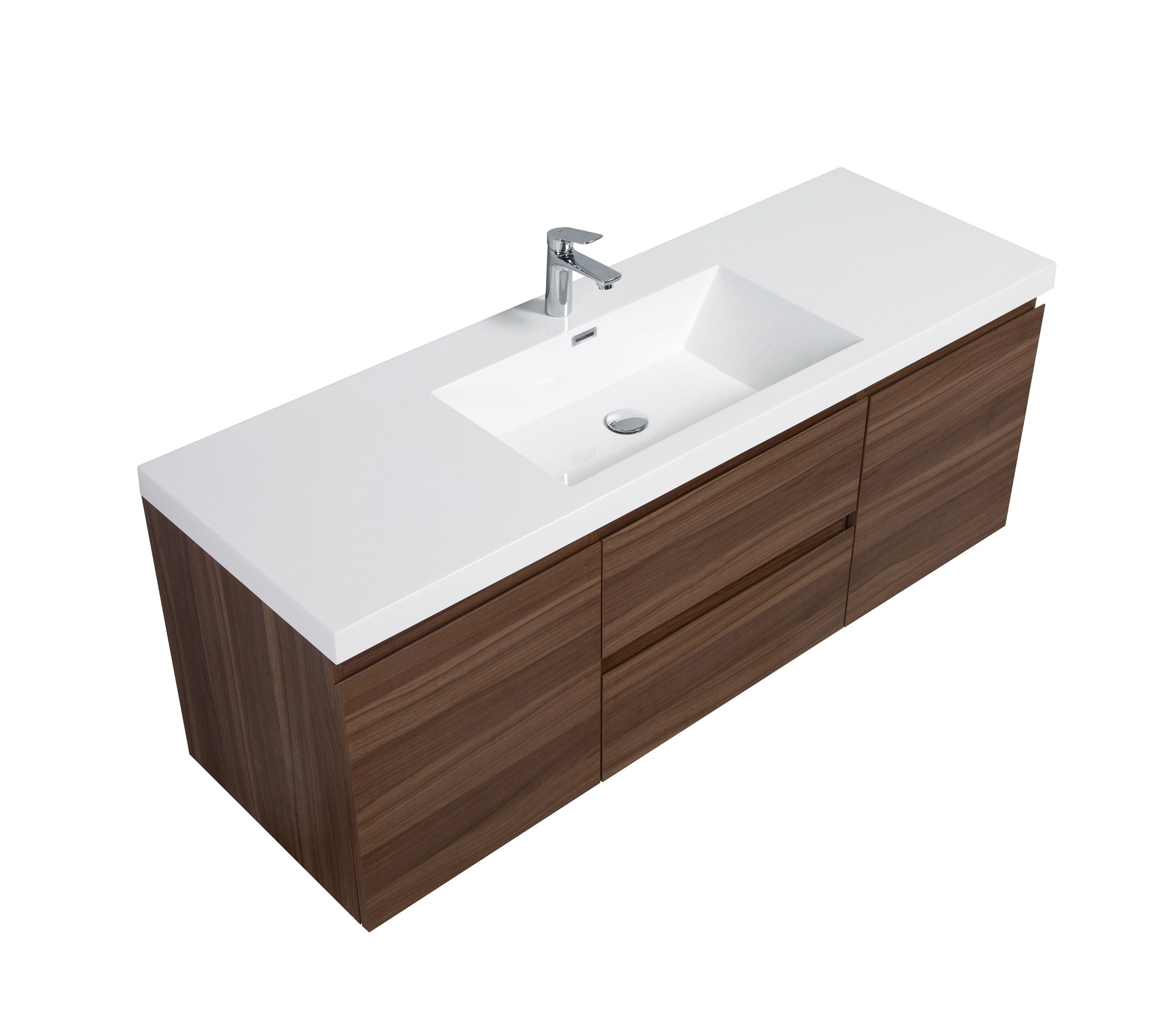 Alma-Pre 48"³ Wall Mounted Vanity With Integrated Sink, Ebony Brown