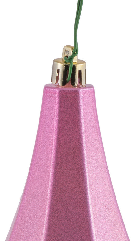 Vickerman Mc191079D 8" Pink Candy Finish Diamond Finial Ornament, Pack of 2