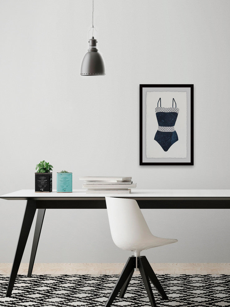 "Fancy Monokini" Framed Painting Print, 24"x36"