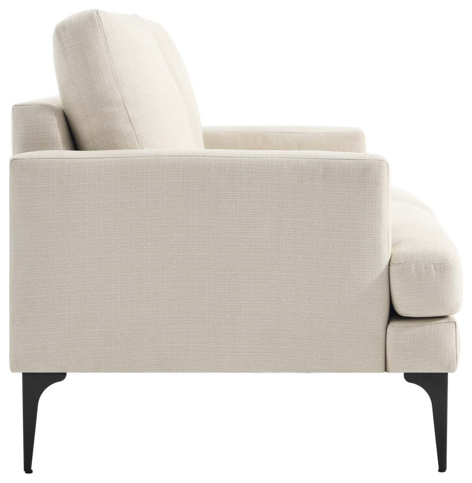 Loveseat Sofa Couch, Beige, Fabric, Lounge Living