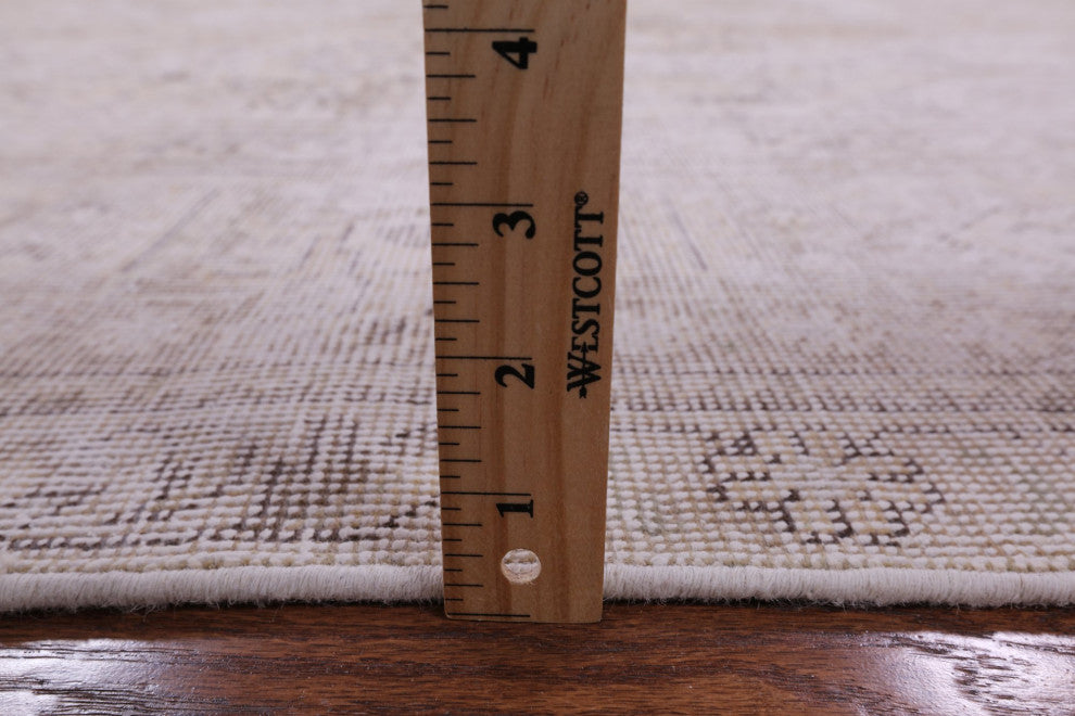 9' 5" X 11' 10" Handmade Persian Vintage White Wash Rug Q4653