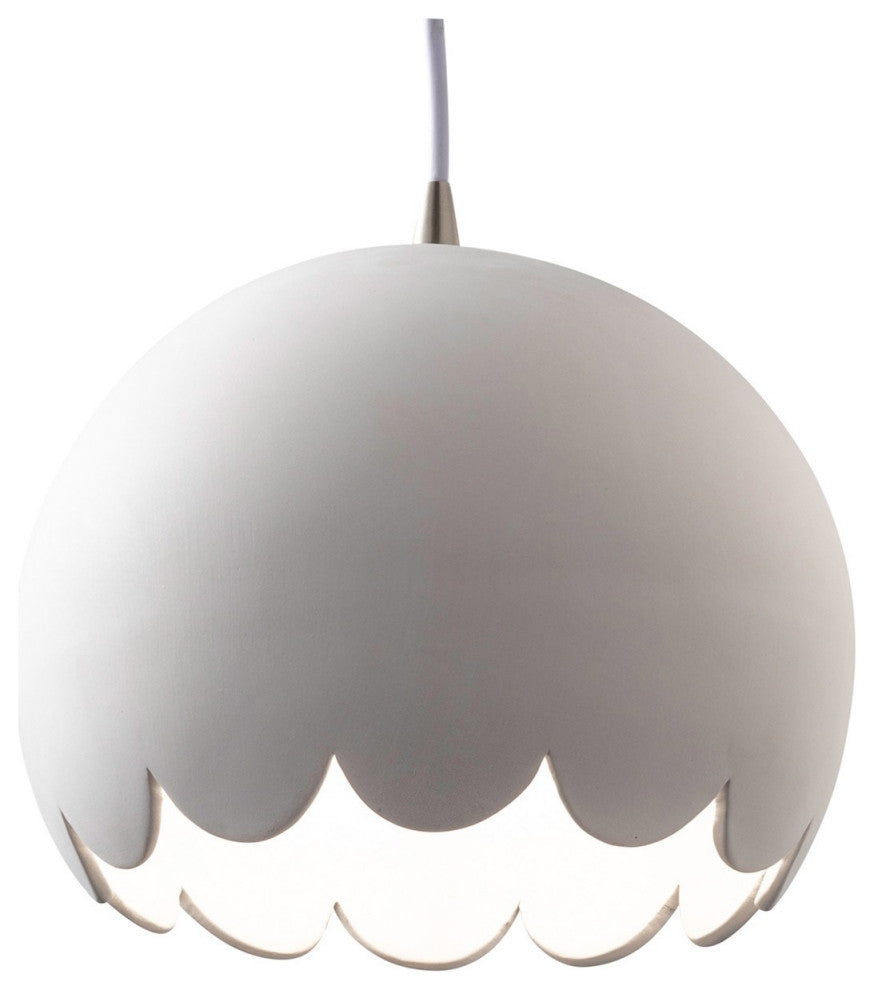 Radiance Scallop Pendant CER-6470-BIS-NCKL-WTCD - Bisque