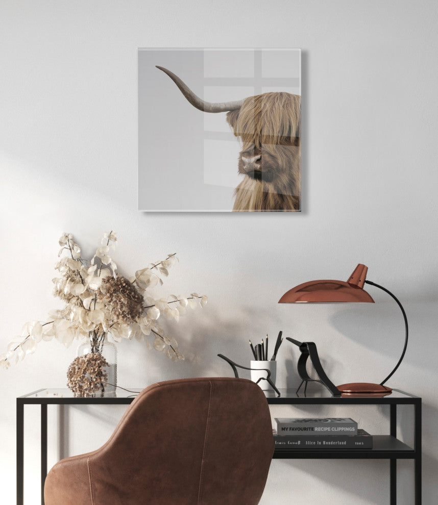 Highland Cow Crop  Acrylic Art by The Creative Bunch Studio, Assorted 23x23