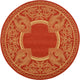 Safavieh Courtyard Cy2965-3707 Red, Natural Area Rug, 7'x7' Round