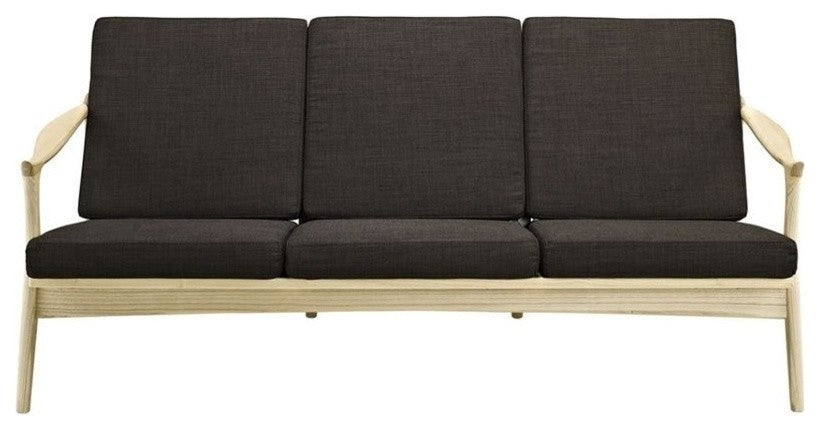 Modern Contemporary Sofa, Chocolate Fabric